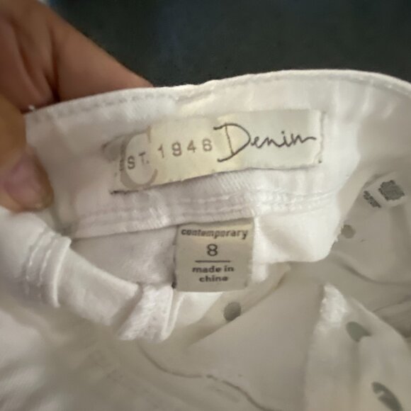 EUC Est 1948 Denim Distressed White stretch Jeans~8 - Picture 8 of 12